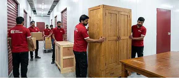Wood furniture climate damage Umm Al Quwain storage